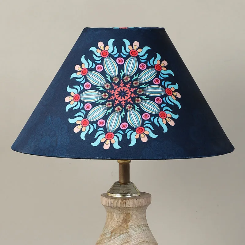 Toile Curve Printed Mango Wood Table Lamp - Multicolor media 5