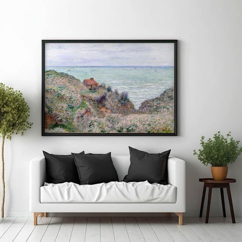 Cabin Of The Customs Watch By Claude Monet - Black Frame