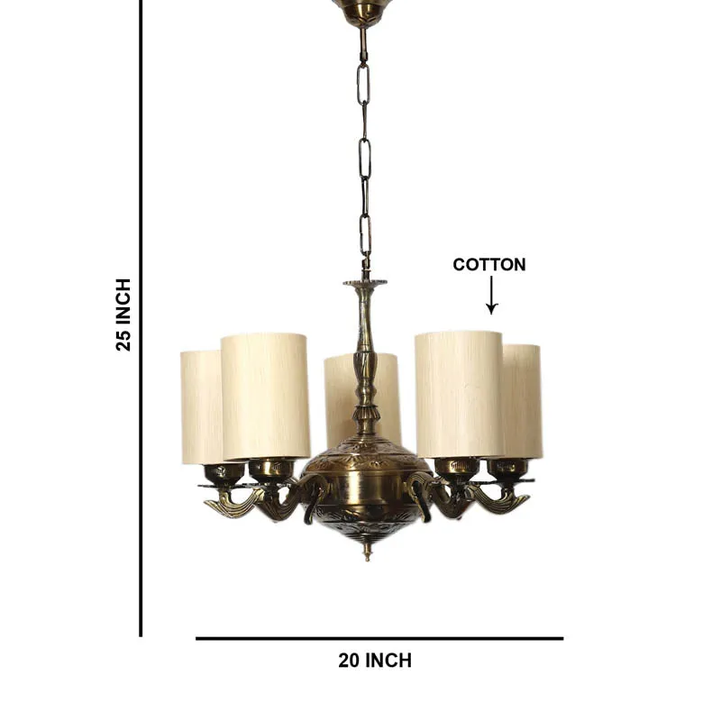 Trono Cylindrical Golden Antique Ceiling Lamp media 6