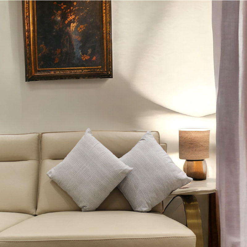 Tavon Striped Woven Cushion Cover - Light Grey media 3