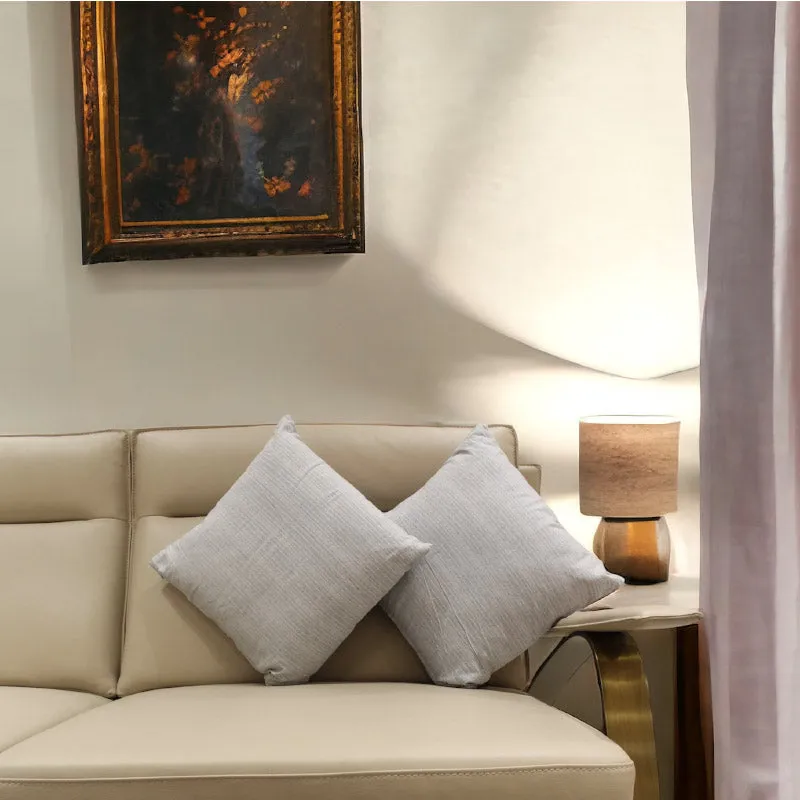 Tavon Striped Woven Cushion Cover - Light Grey media 3