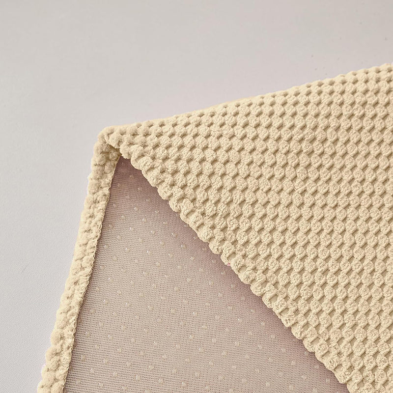 Blanco Textured Velvet Sofa Mat - Beige media 5