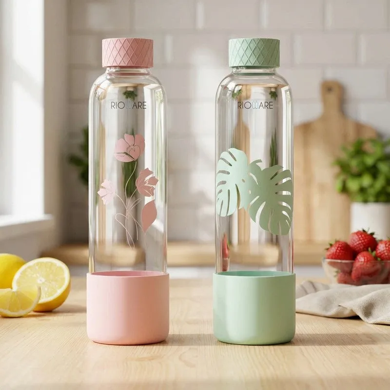 Rioware PureSip Everyday Bottle (Green & Pink, 750 mL Each) - Set Of Two media 1