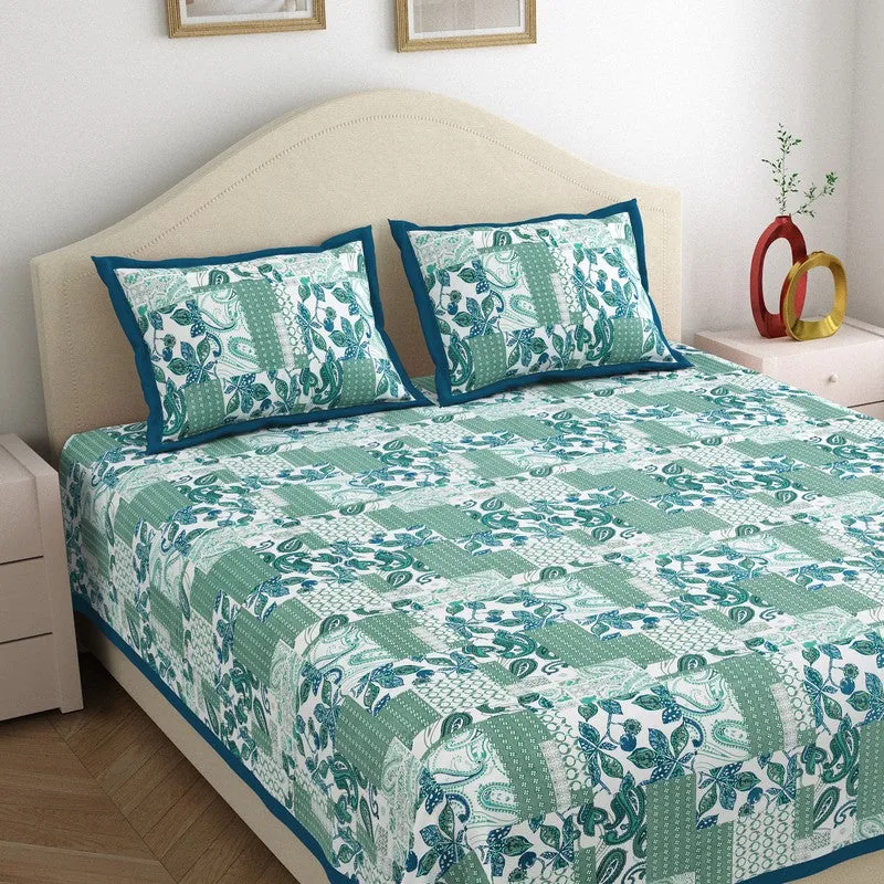 Ethnic Nest Cotton Bedsheet (Blue) - 120 TC media 3