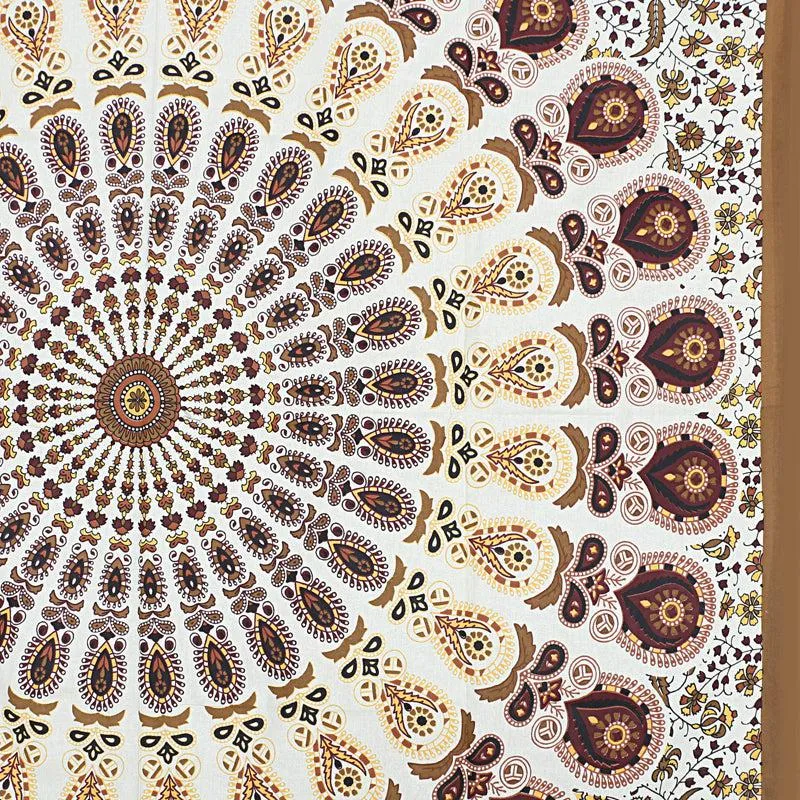 Snigdha Printed Diwan Set (Brown) - Six Piece Set media 5