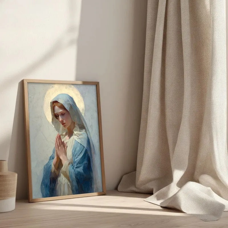 Divine Calm Archival Paper Wall Painting With Brown Frame media 3