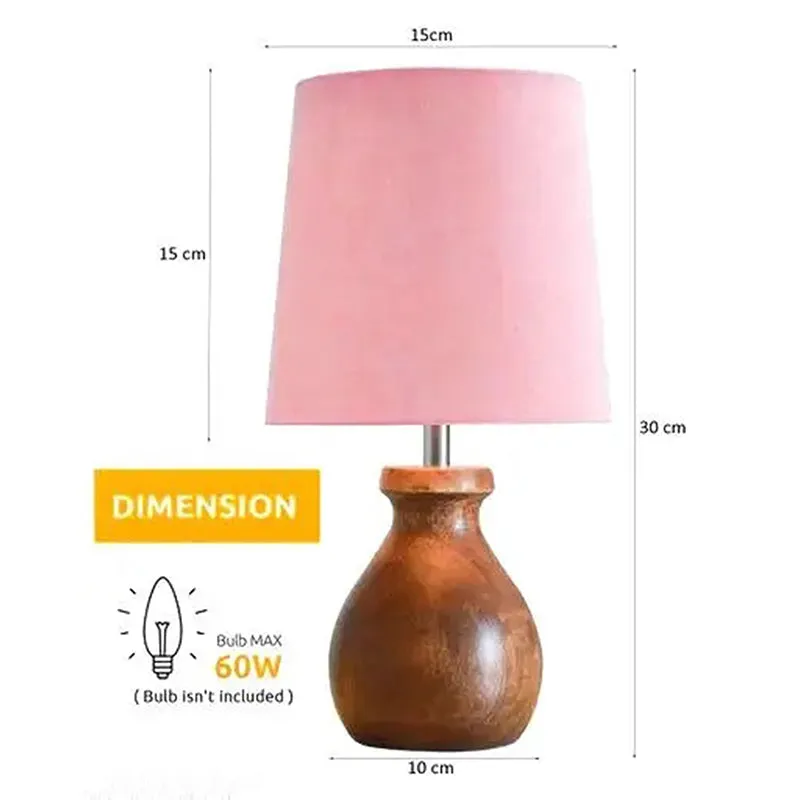 Eleera Wooden Table Lamp - Pink,Brown media 6