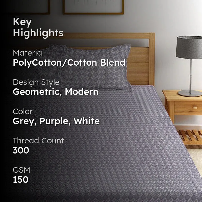 Milly Checkered Bedsheet (Grey) - 150 GSM media 2