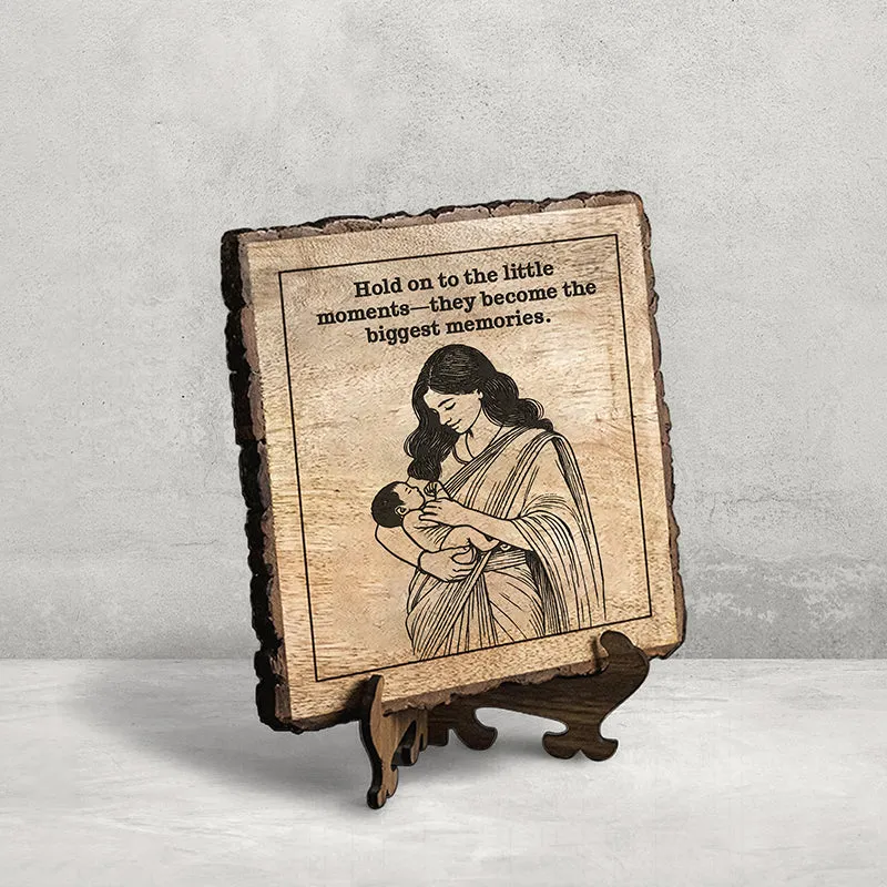 Little Moments, Big Memories Wood Showpiece - Square media 3