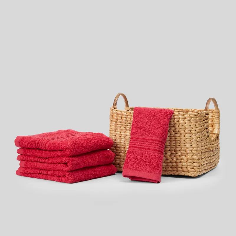 Bodil Face Towel (Red) - Set Of Four media 3