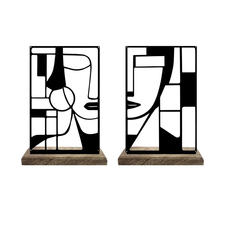 Artistic Face Showpiece - Set Of Two media 4