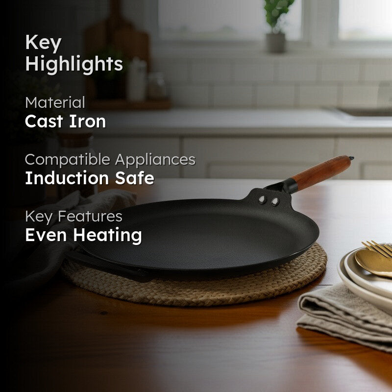 Embassy Griddledgepro Matte Finish Cast Iron Dosa Tawa media 2