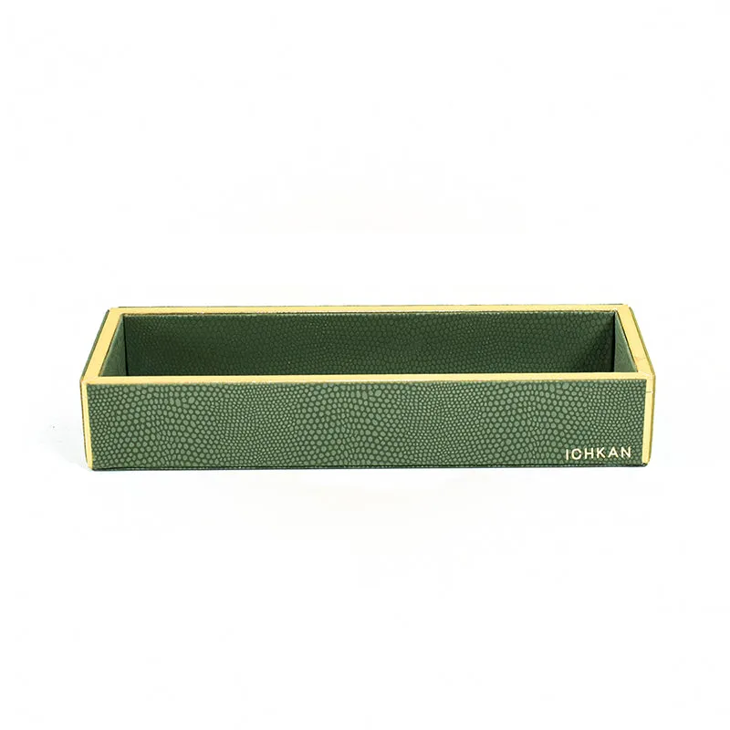 Tisquo Faux Leather Cutlery Tray - Olive Green media 3