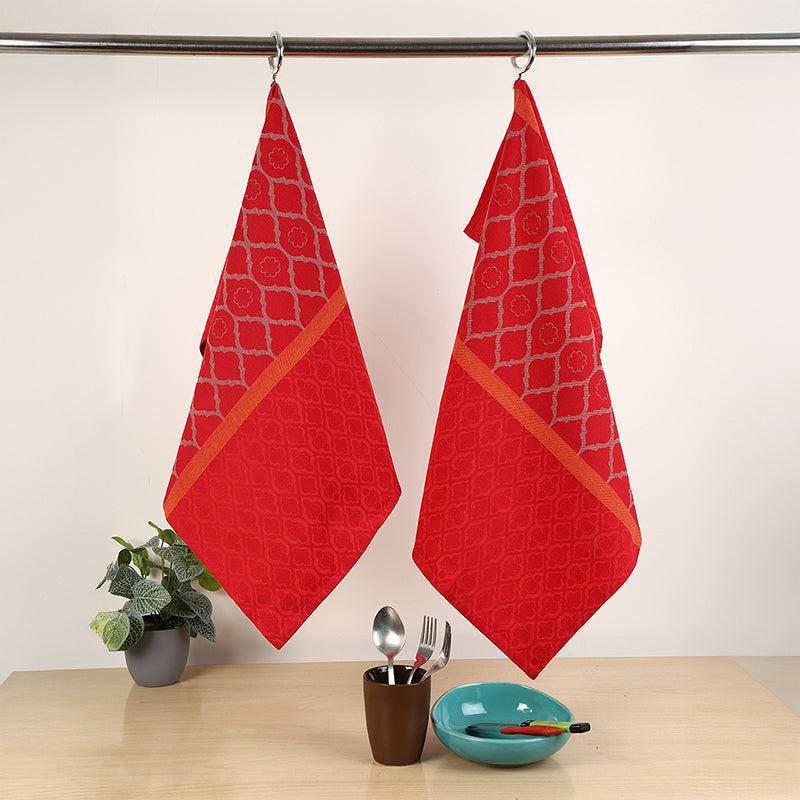Satin Weave Cotton Kitchen Towel - Set Of Two