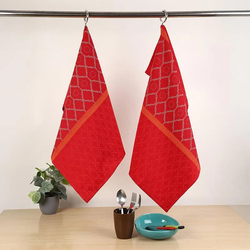 Satin Weave Cotton Kitchen Towel - Set Of Two media 1