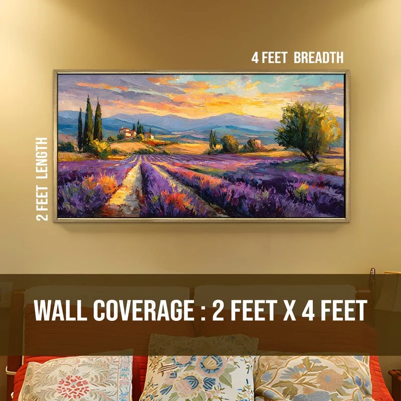 Purple Rows Canvas Wall Painting With Frame media 8