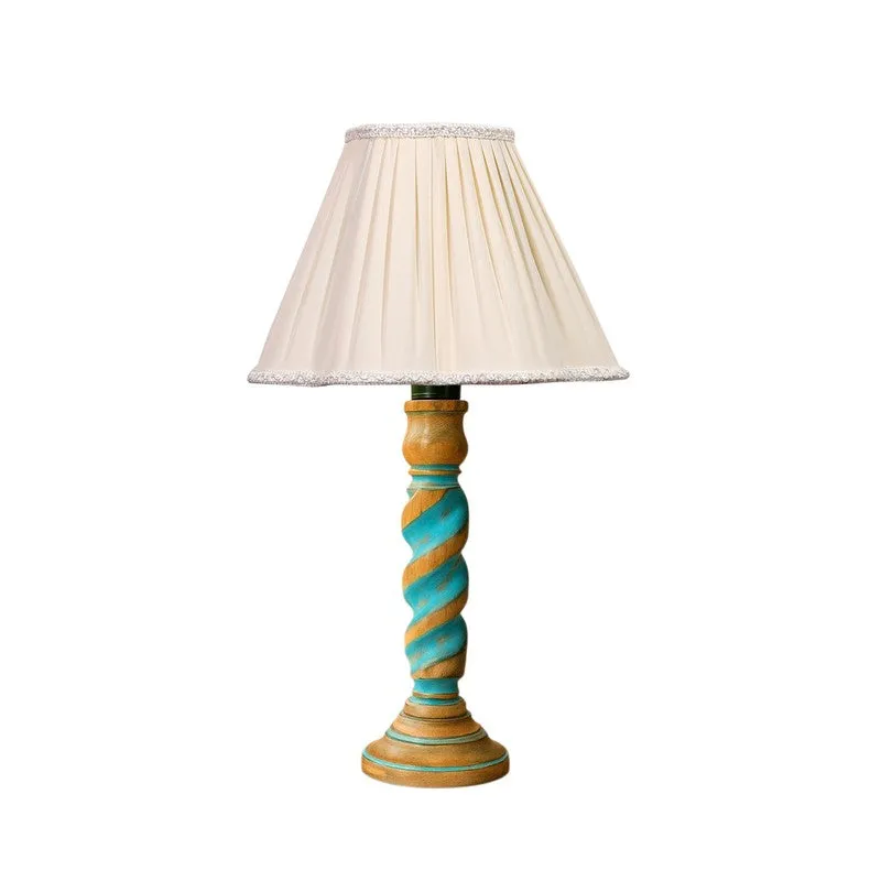 Elara Niro Wooden Table Lamp - OffWhite media 5