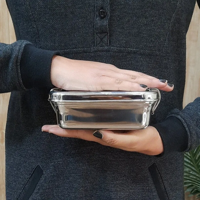 Krish Bliss Square Stainless Steel Tiffin & Lunch Box - 260 mL media 4