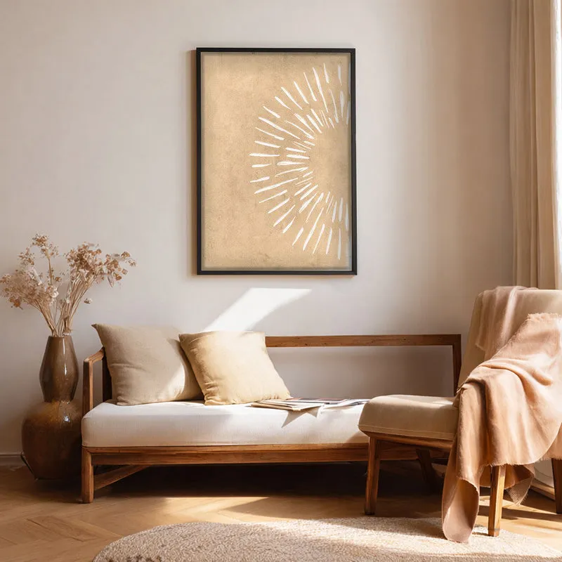 Golden Radiance Canvas Wall Painting With Black Frame media 1