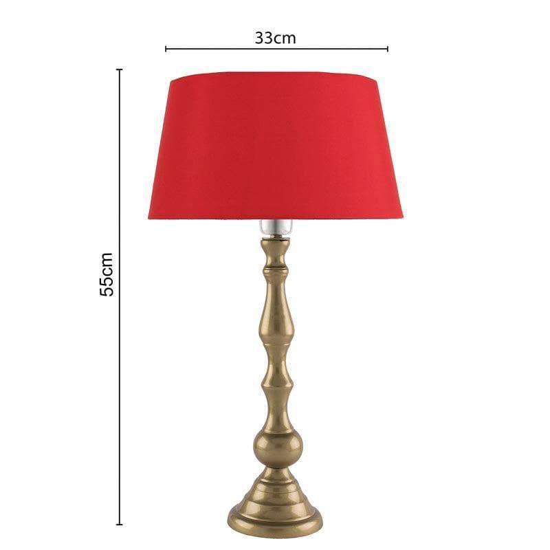 Graceful Gleam Gold Fabric Table Lamp - Gold,Red media 5