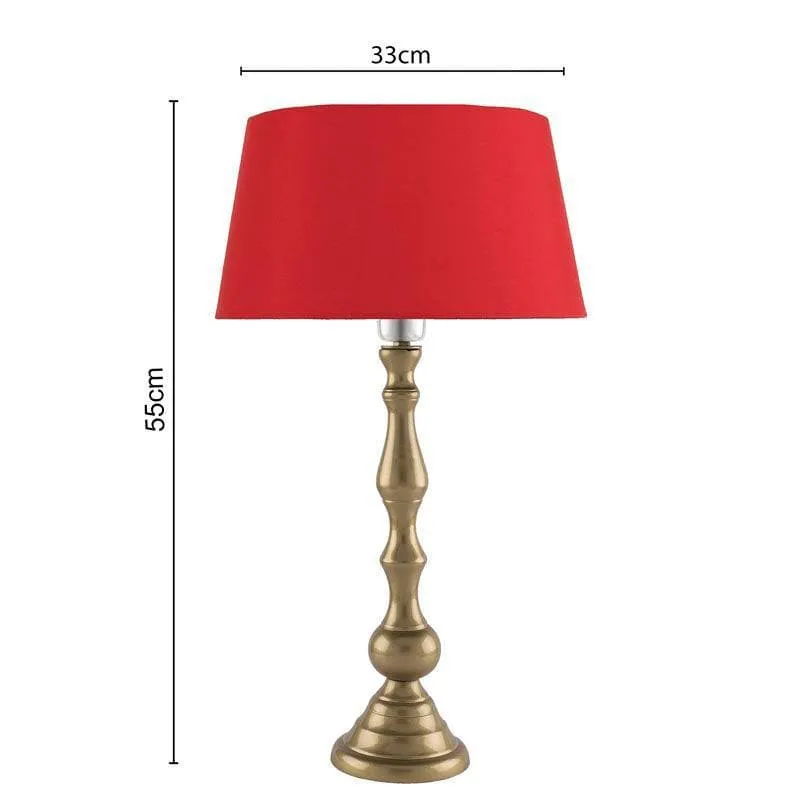 Graceful Gleam Gold Fabric Table Lamp - Gold,Red media 5