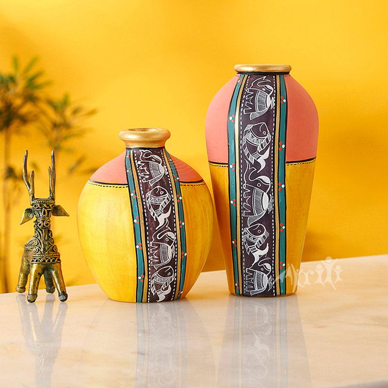 Mei Terracotta Vase - Two Piece Set