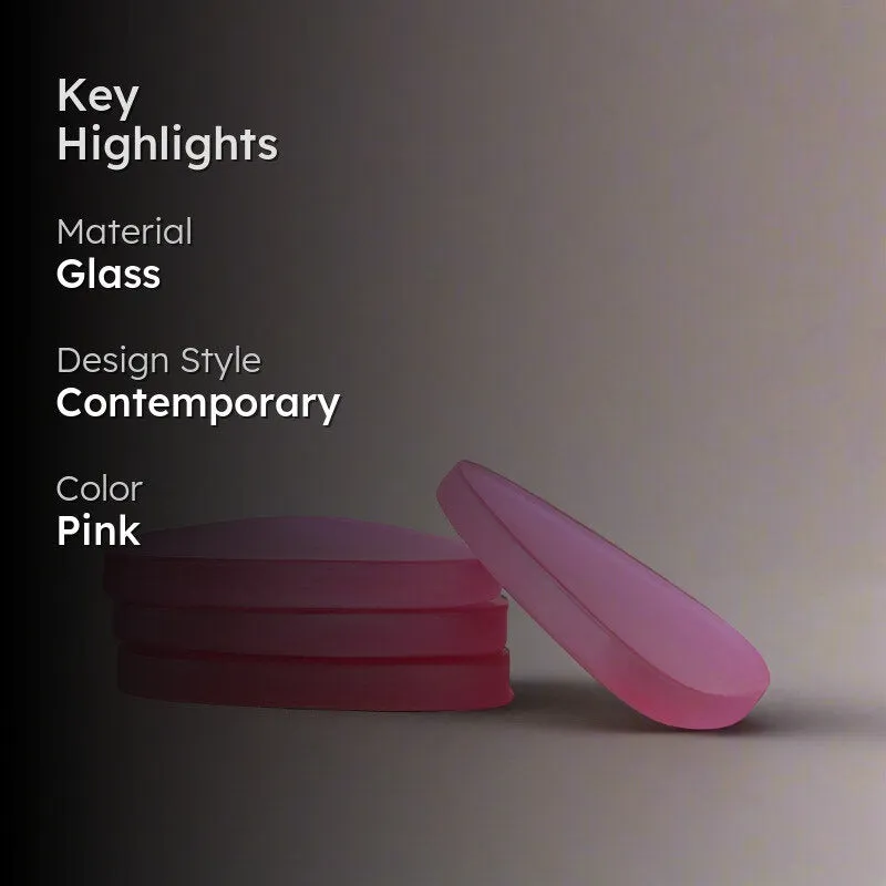 Glossy Trivo Glass Coaster (Pink) - Set Of Four media 2