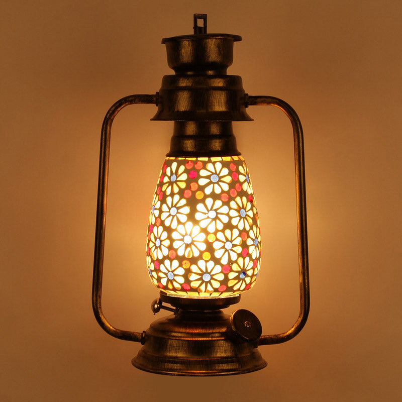 Admya Mosaic Lantern Iron Wall Lamp - Gold media 4