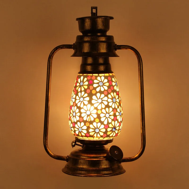 Admya Mosaic Lantern Iron Wall Lamp - Gold media 4