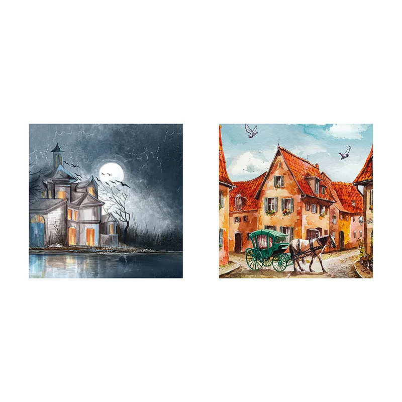 Phases Of City Canvas Wall Art - Set Of Two media 3