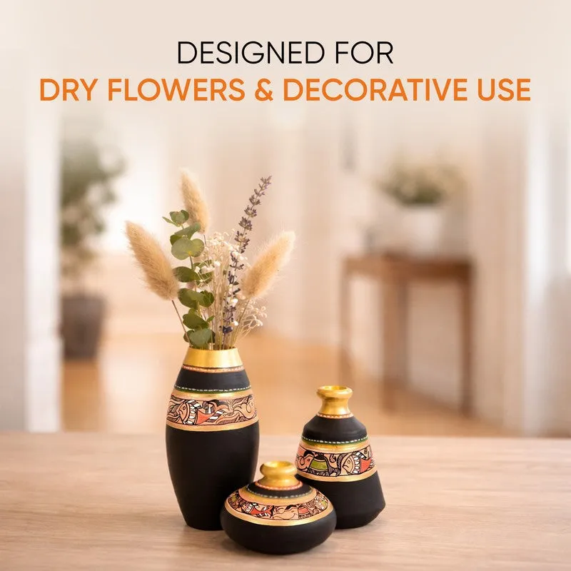 Poshell Tribal Terracotta Vase - Set Of Three media 7