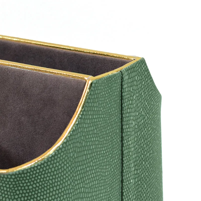 Tisquo Faux Leather Desk Organizer - Olive Green media 8
