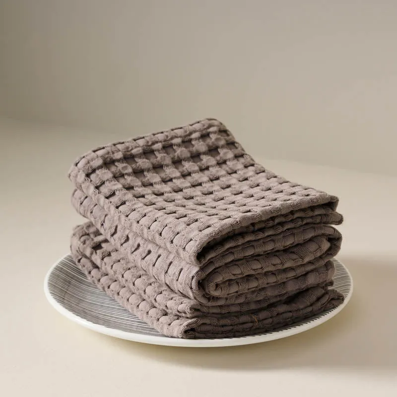 Cloud Soft Waffle Face Towel (Grey) - Set Of Four media 1