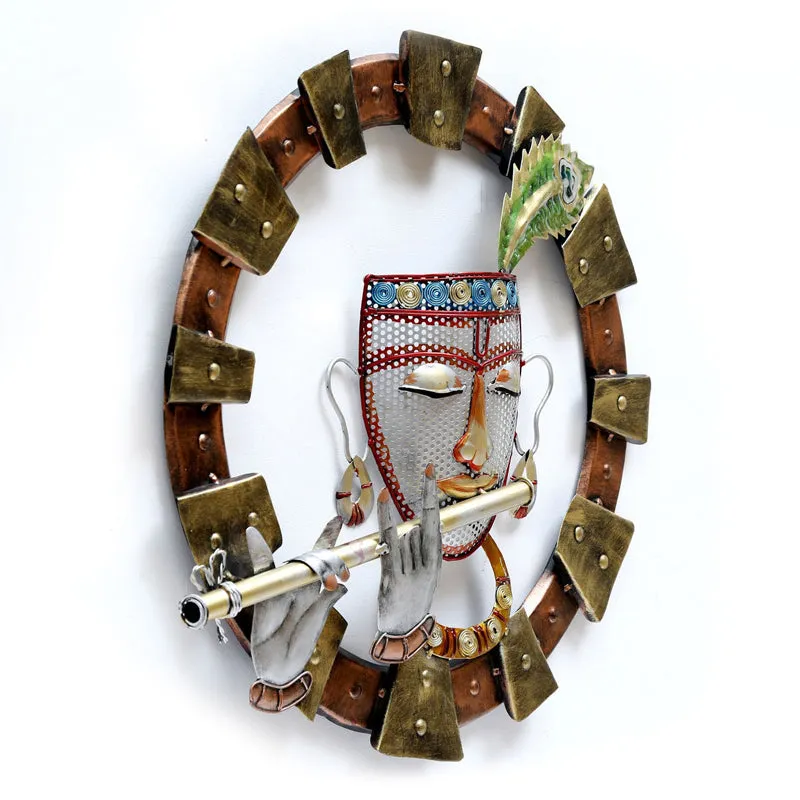 Shri Krishna with Flute Iron Wall Accent media 5