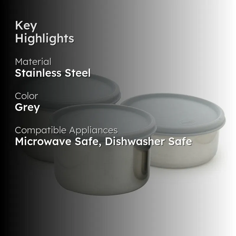 Darian Grey Lunch Box (500 ml/350 ml) - Four Piece Set media 2