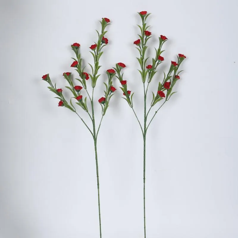 Faux Mini Rose Bloom Bunch (Red) - Set Of Three media 3