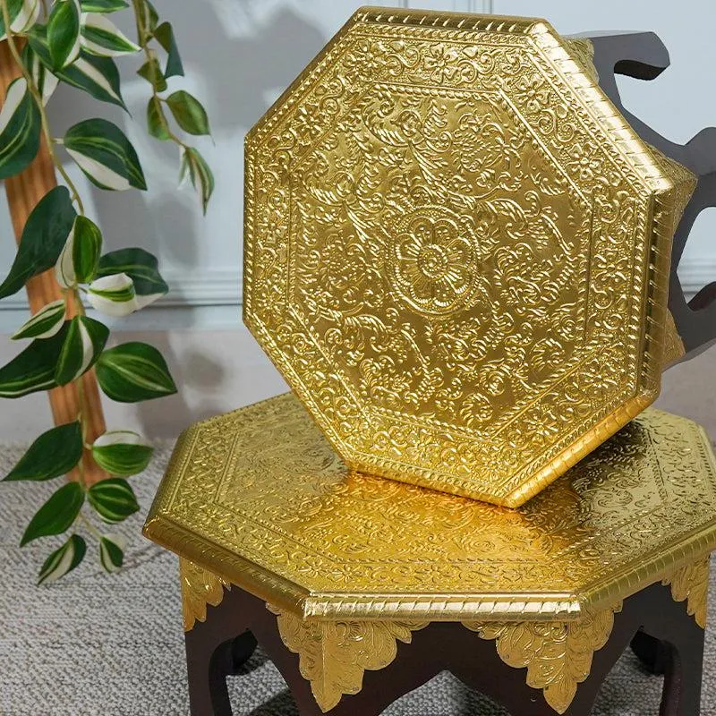 Dikara Ethnic Wooden Stool - Set Of Two media 5