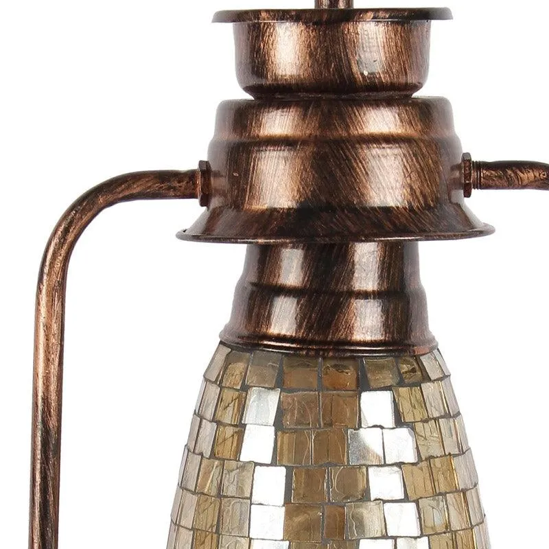 Avina Mosaic Lantern Iron Table Lamp - Gold,Brown media 6