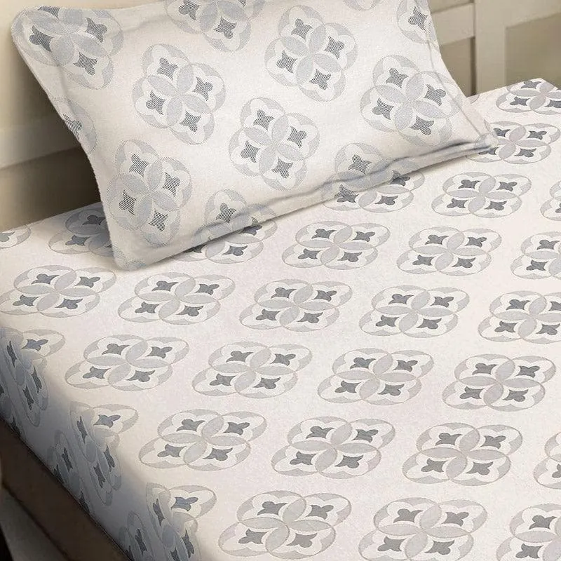 Gienna Printed Cotton Bedsheet (Ivory) - 200 TC media 3