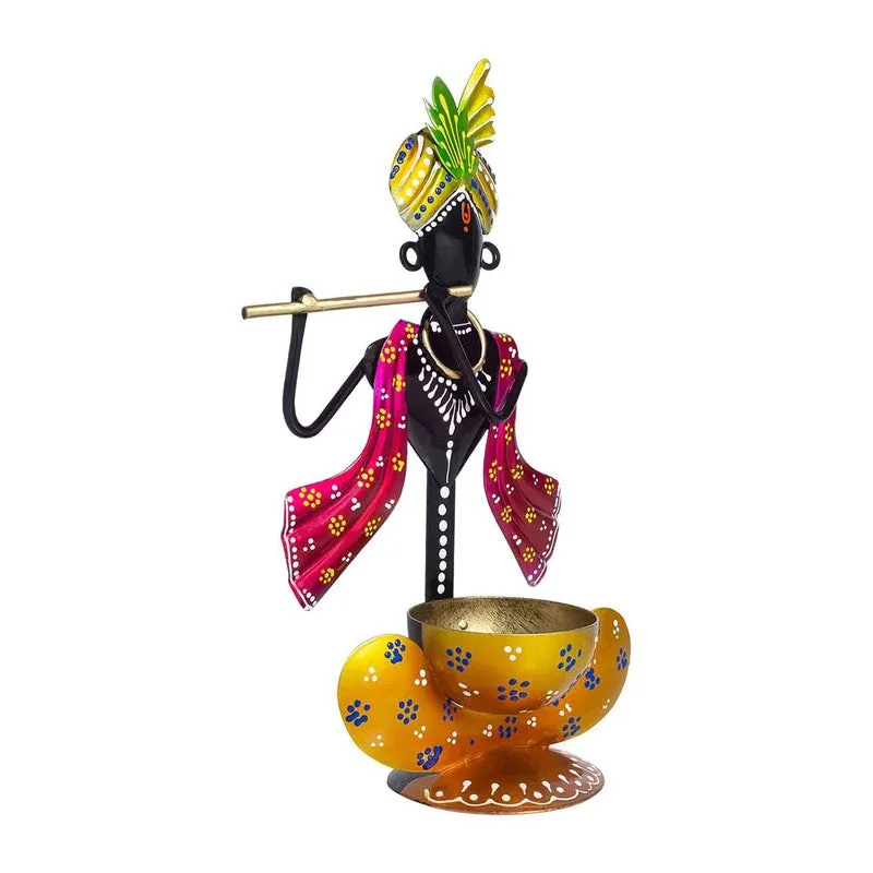 Krishna Divine Radiance Iron Tea Light Candle Holder media 4