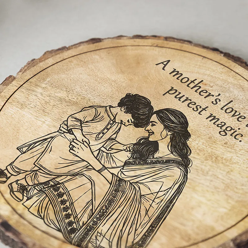 Mother's Love Wood Showpiece - Round media 4
