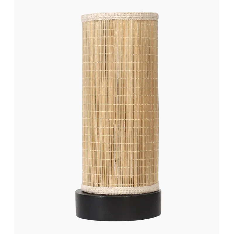 Vionelle Cylindra Curve Bamboo Table Lamp - Black media 7