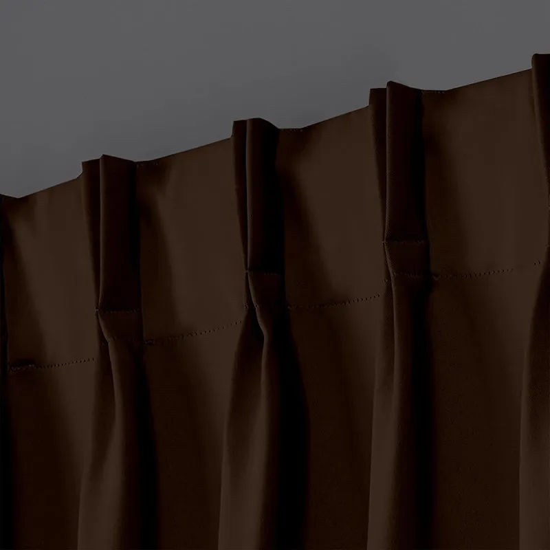 Noir Double Pinch Pleat Blackout Curtain - Cocoa Brown media 4