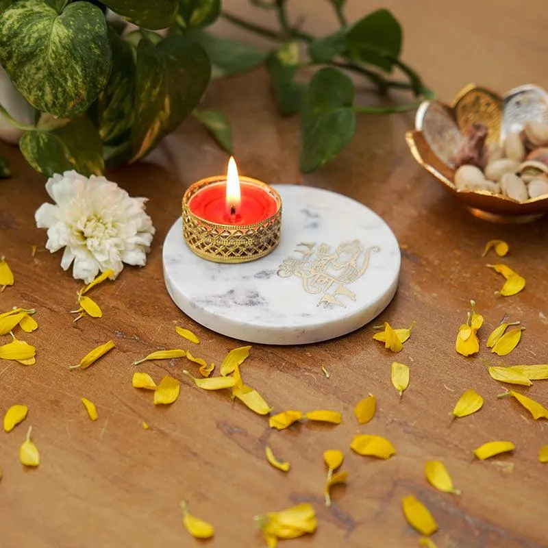 Stone Shree Ram Marble Religious Accent With Tea Light Holder media 4