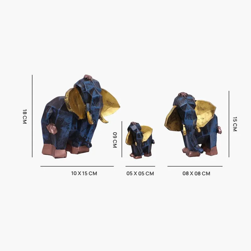 Sacred Elephants Polyresin Showpiece - Set Of Three media 5