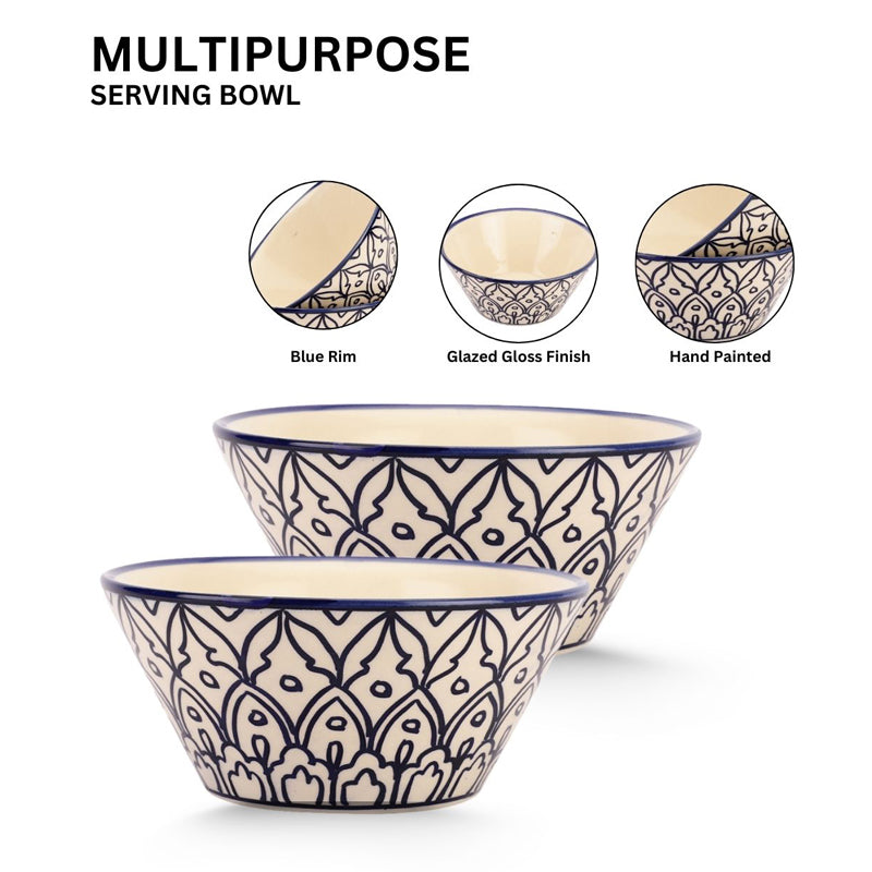 Inkera Ceramic Serving Bowl (1000 mL) - Set Of Two image 6