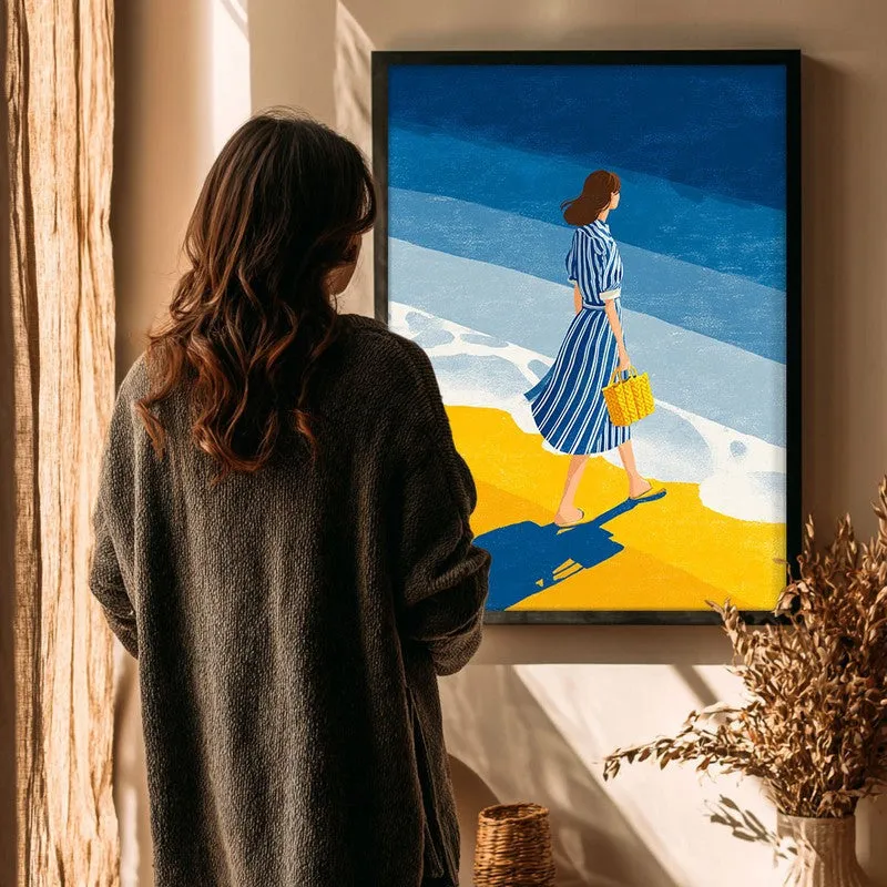 Oceanview Canvas Wall Painting - Black Frame media 4