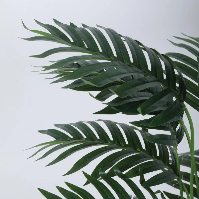 Faux Butterfly Palm Plant With Black Plastic Pot - 2.79 ft media 5