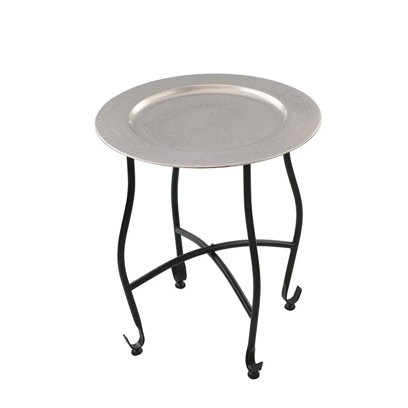Etch Tribe Iron Side Table - Silver media 4