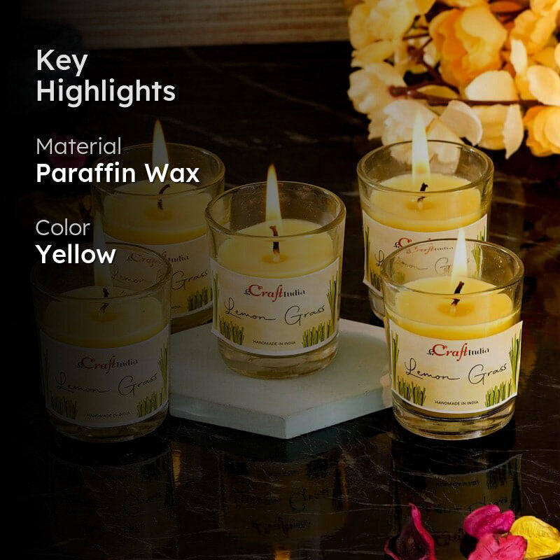 Seema Lemon Grass Scented Candle - Set Of Five media 2